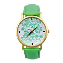 Load image into Gallery viewer, Fashion Watches women Quartz Watches PU Leather Flower Print Women Casual Wristwatches relogios feminino