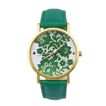 Load image into Gallery viewer, Fashion Watches women Quartz Watches PU Leather Flower Print Women Casual Wristwatches relogios feminino