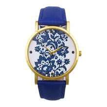 Load image into Gallery viewer, Fashion Watches women Quartz Watches PU Leather Flower Print Women Casual Wristwatches relogios feminino