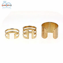 Load image into Gallery viewer, SUSENSTONE Exquisite New 3PCS Top Of Finger The Midi Tip Finger Above The Knuckle Open Ring Silver.Gold