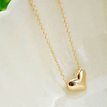 Load image into Gallery viewer, SUSENSTONE Gold Heart Necklace Fashion Women trendy Statement Chain Pendant Necklace Jewelry
