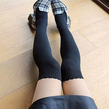 Load image into Gallery viewer, JECKSION Autumn Winter Women leggin Casual Warm Super Velvet Slim Leggings Stitching Opaque Over Knee Thigh Siamese Elastic