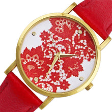 Load image into Gallery viewer, Fashion Watches women Quartz Watches PU Leather Flower Print Women Casual Wristwatches relogios feminino