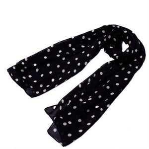 Stylish Polka Dots Chiffon Scarf Sunscreen Long Scarves Sun Block Shawl Wraps For Women Girls 150 x 48 cm