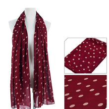 Load image into Gallery viewer, Stylish Polka Dots Chiffon Scarf Sunscreen Long Scarves Sun Block Shawl Wraps For Women Girls 150 x 48 cm